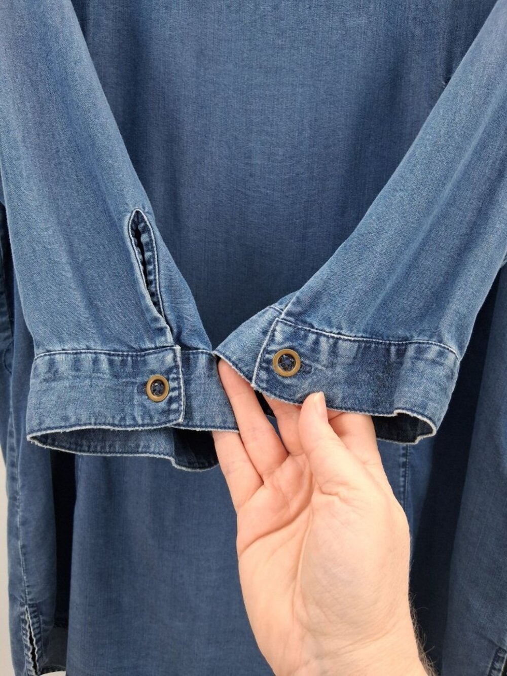 Coldwater Creek Blue Chambray Lyocell Button-Front Tunic Size 1X - Picture 6 of 12